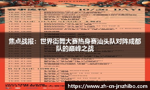 焦点战报：世界街舞大赛热身赛汕头队对阵成都队的巅峰之战